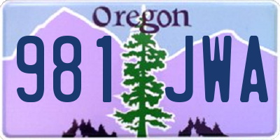 OR license plate 981JWA