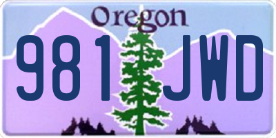 OR license plate 981JWD