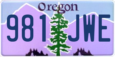 OR license plate 981JWE