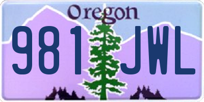 OR license plate 981JWL