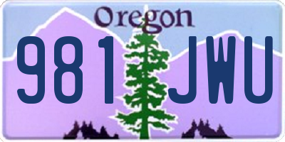 OR license plate 981JWU