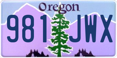 OR license plate 981JWX