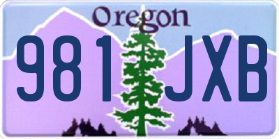 OR license plate 981JXB