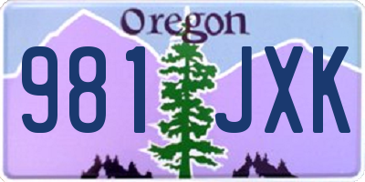 OR license plate 981JXK