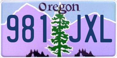 OR license plate 981JXL
