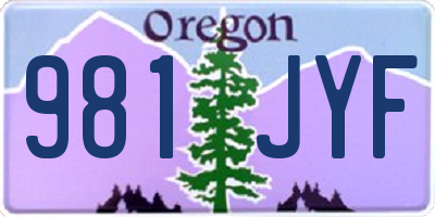 OR license plate 981JYF