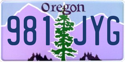 OR license plate 981JYG