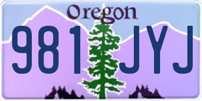 OR license plate 981JYJ
