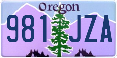 OR license plate 981JZA