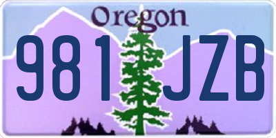 OR license plate 981JZB