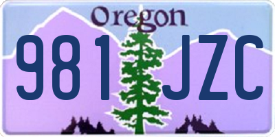 OR license plate 981JZC