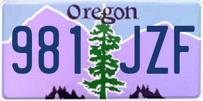 OR license plate 981JZF