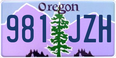 OR license plate 981JZH