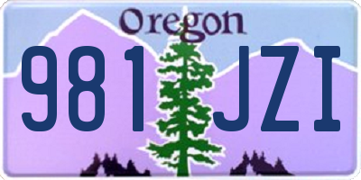 OR license plate 981JZI