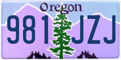 OR license plate 981JZJ