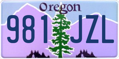 OR license plate 981JZL
