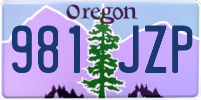 OR license plate 981JZP