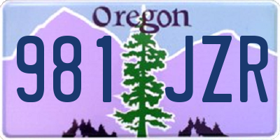 OR license plate 981JZR
