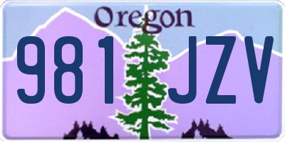 OR license plate 981JZV