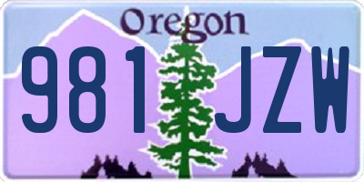 OR license plate 981JZW