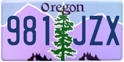 OR license plate 981JZX