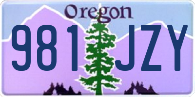 OR license plate 981JZY