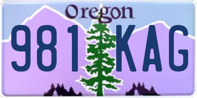 OR license plate 981KAG