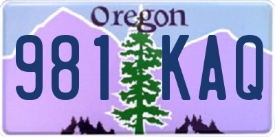 OR license plate 981KAQ