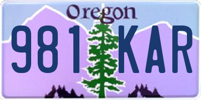 OR license plate 981KAR