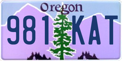 OR license plate 981KAT