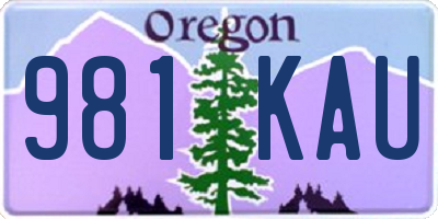 OR license plate 981KAU