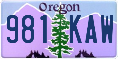 OR license plate 981KAW
