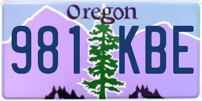 OR license plate 981KBE