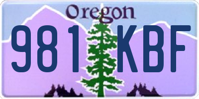 OR license plate 981KBF