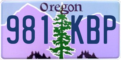 OR license plate 981KBP