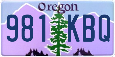 OR license plate 981KBQ