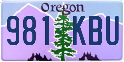 OR license plate 981KBU
