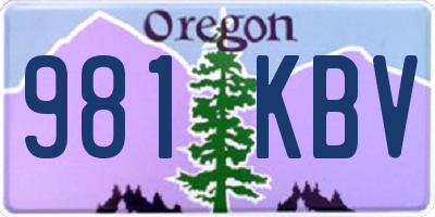 OR license plate 981KBV