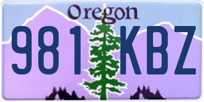 OR license plate 981KBZ