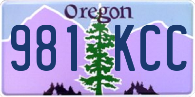 OR license plate 981KCC