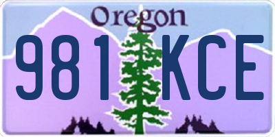 OR license plate 981KCE