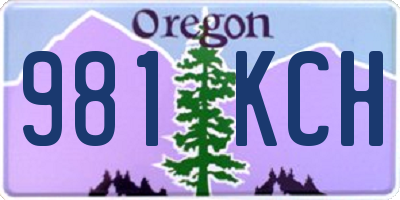 OR license plate 981KCH
