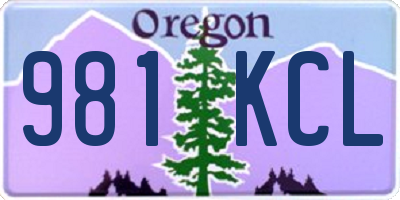 OR license plate 981KCL
