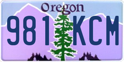 OR license plate 981KCM