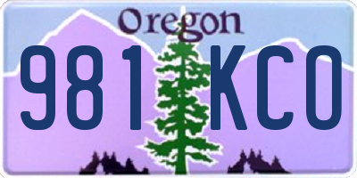 OR license plate 981KCO