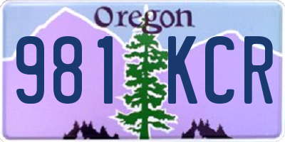 OR license plate 981KCR