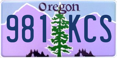 OR license plate 981KCS