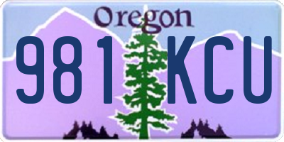 OR license plate 981KCU