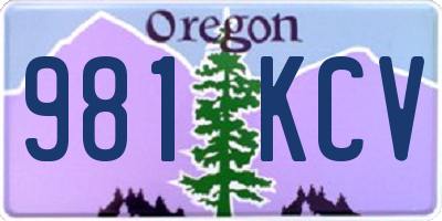 OR license plate 981KCV