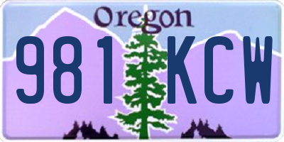 OR license plate 981KCW